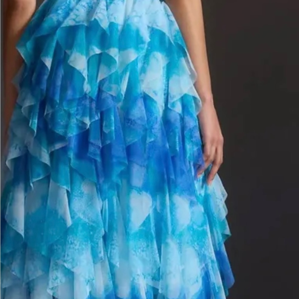 Anthropologie Cheri Ruffled Tulle MIDI Skirt NWT Size S Petite